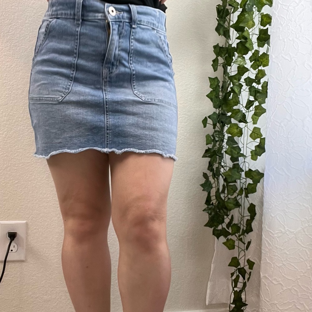 90s Style Denim Mini Skirt